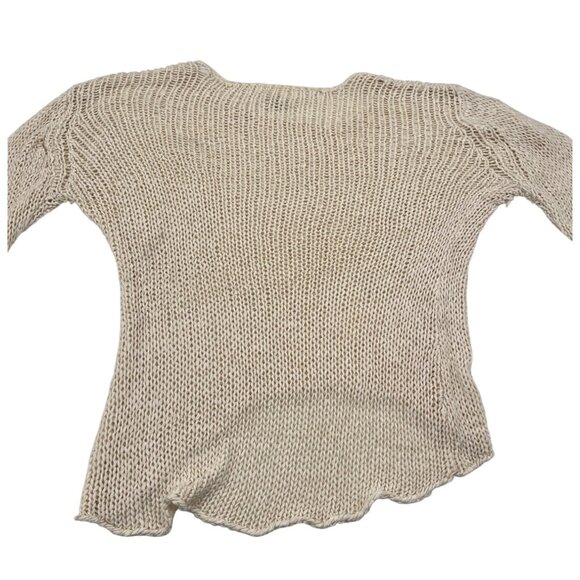 Sans Souci Beige Knit High-Low Sweater size Large Womens Lightweight Pullover - Picture 4 of 4